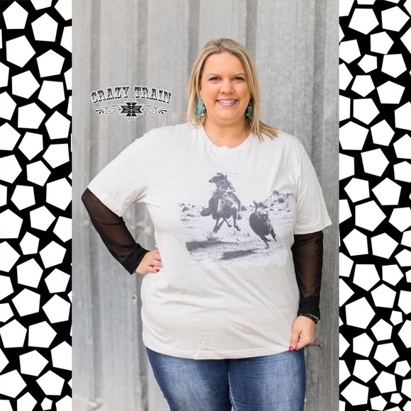 🛍 Black Mesh Long sleeve Layer Top - Picture 5 of 5